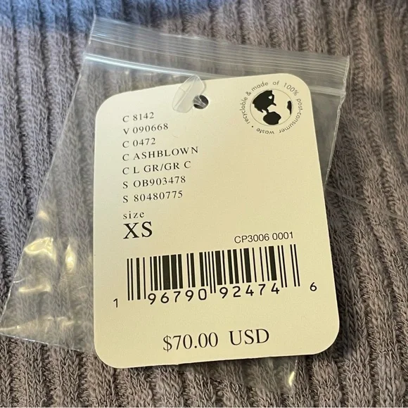 Free People Beach Dusty Lavender Blossom Cotton Ribbed Knit Dress Oversized NWT - Picture 7 of 8